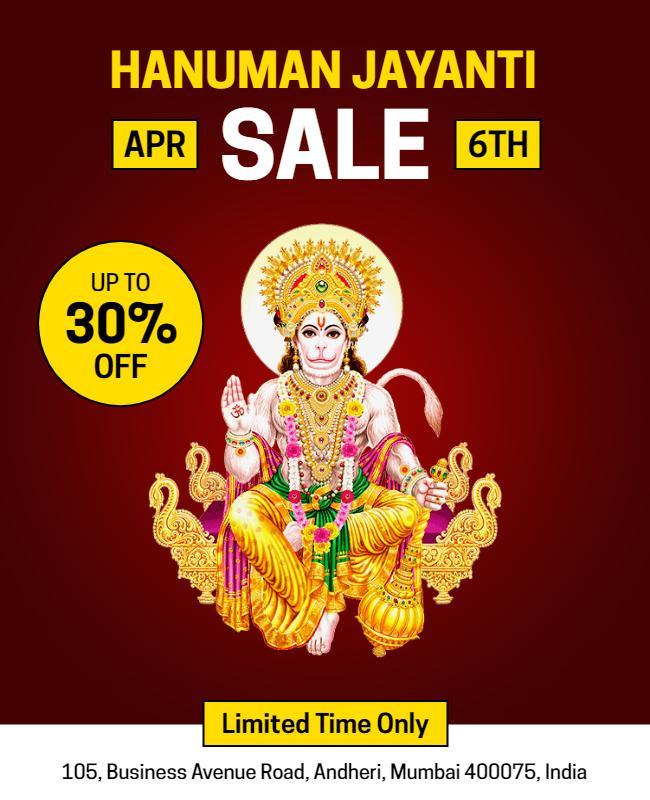 Hanuman Jayanti Discount Sale Flyer Template