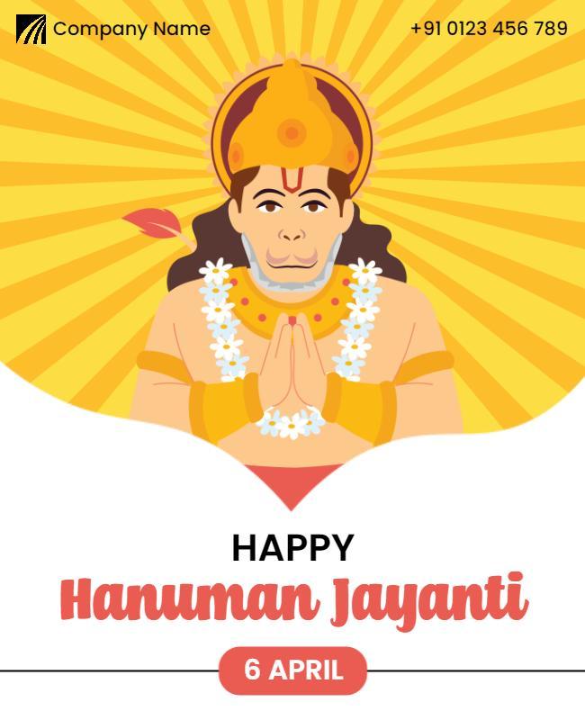 Hanuman Jayanti Religious Celebration Flyer Template