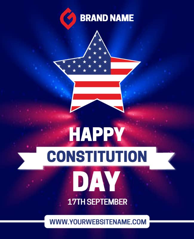 Happy Constitution Day Poster Template