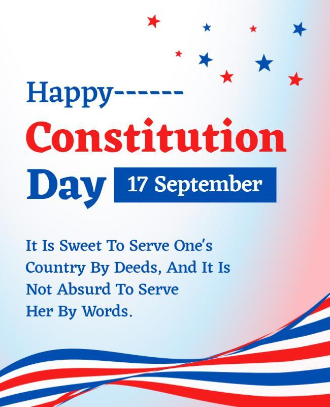 Happy Constitution Day Poster Template