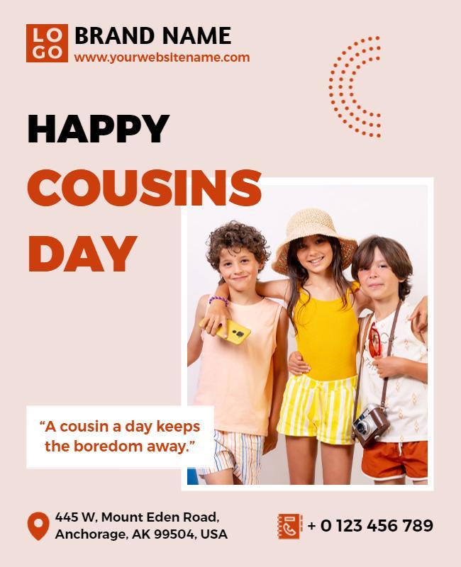 Happy Cousins Day Celebration Flyer Template