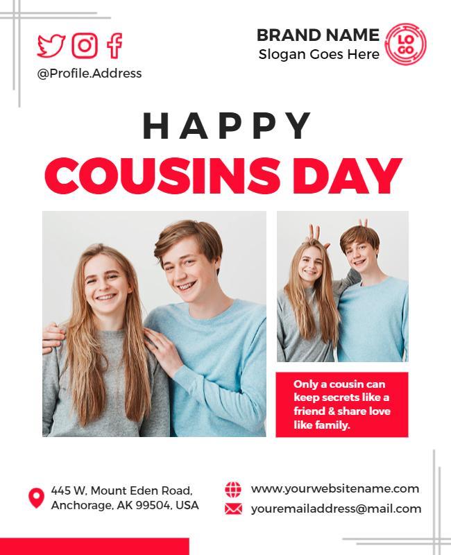 Happy Cousins Day Celebration Flyer Template