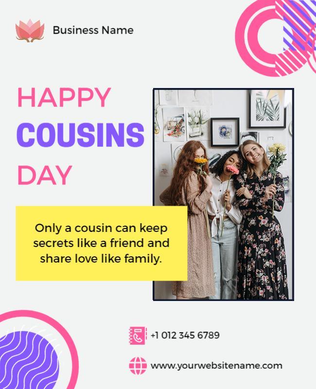 Happy Cousins Day Celebration Flyer Template