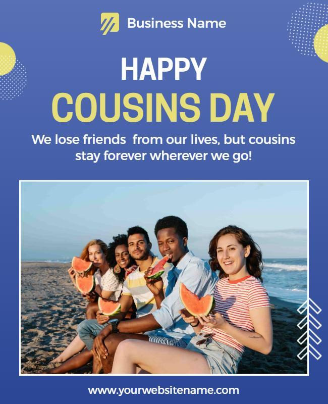 Happy Cousins Day Celebration Flyer Template