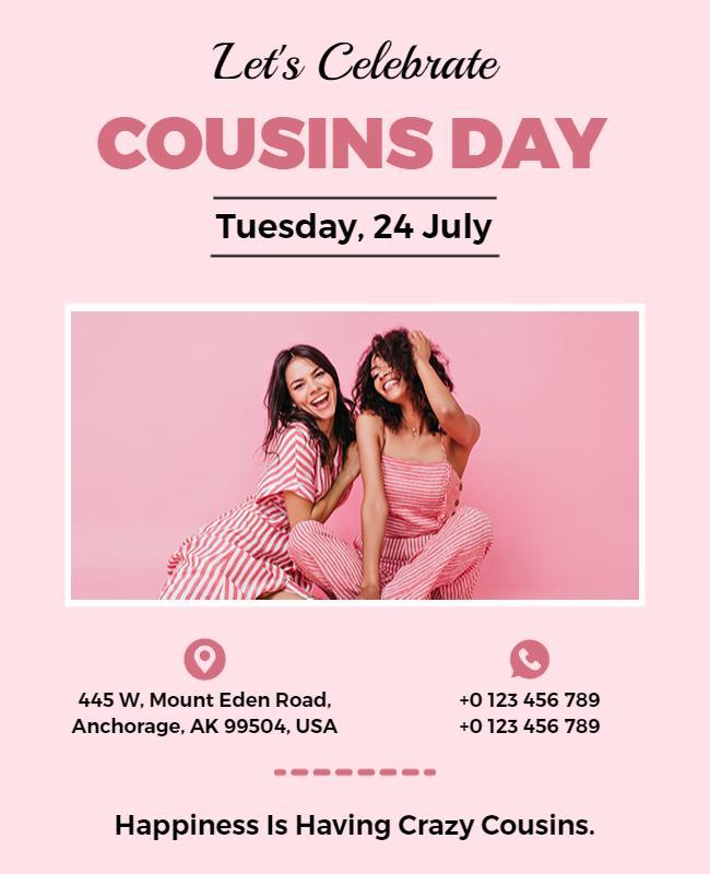 Happy Cousins Day Celebration Flyer Template