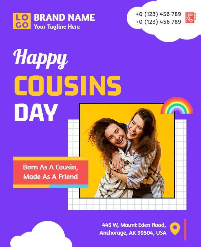 Happy Cousins Day Celebration Flyer Template