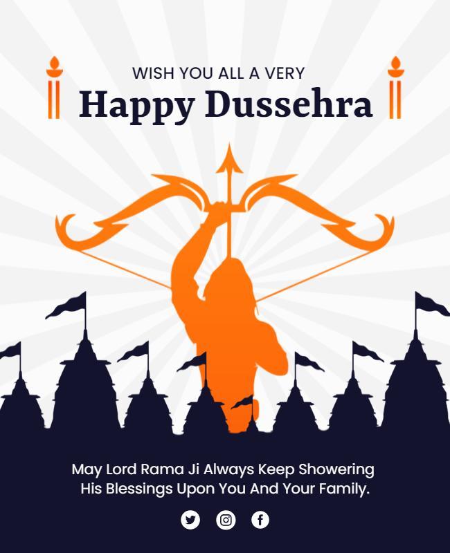 Happy Dussehra Celebration Greetings Flyer Template