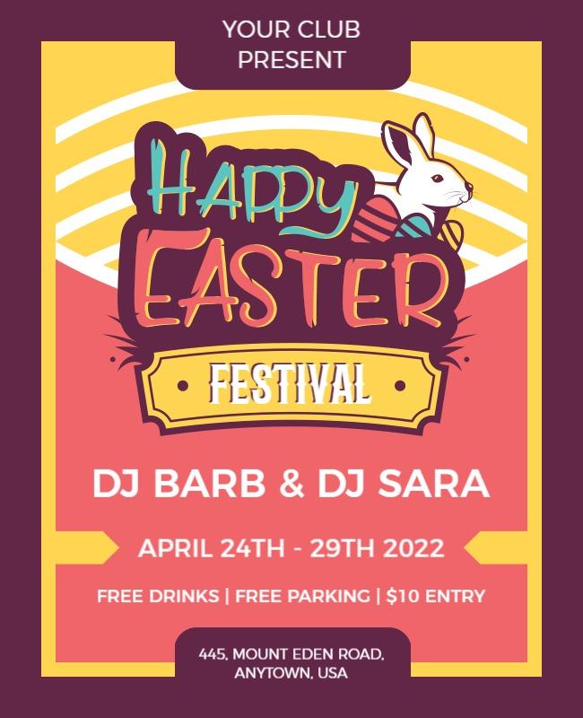 Happy Easter Festival Event Flyer Template