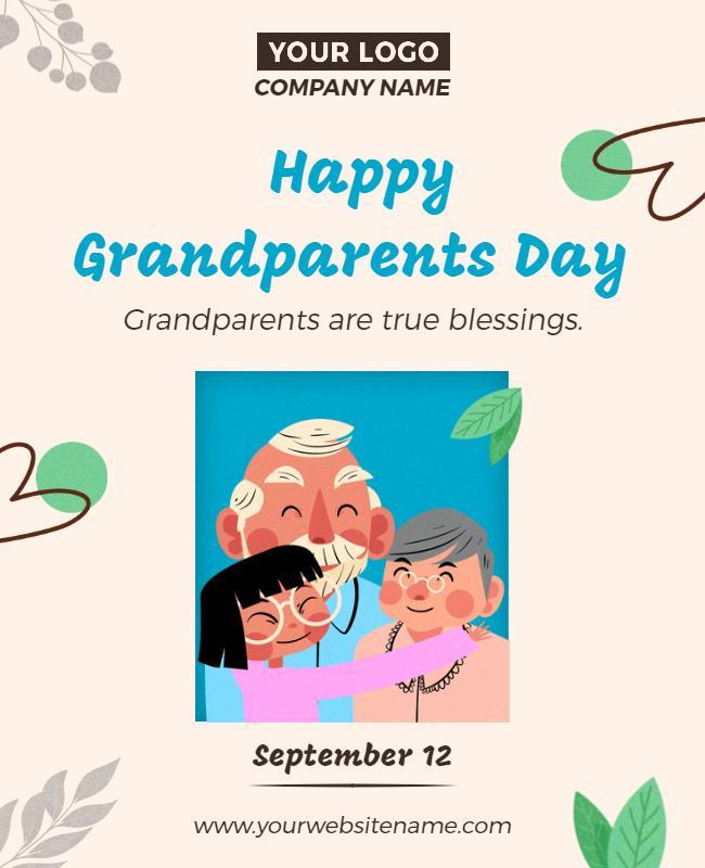 Happy Grandparents Day Celebration Flyer Template