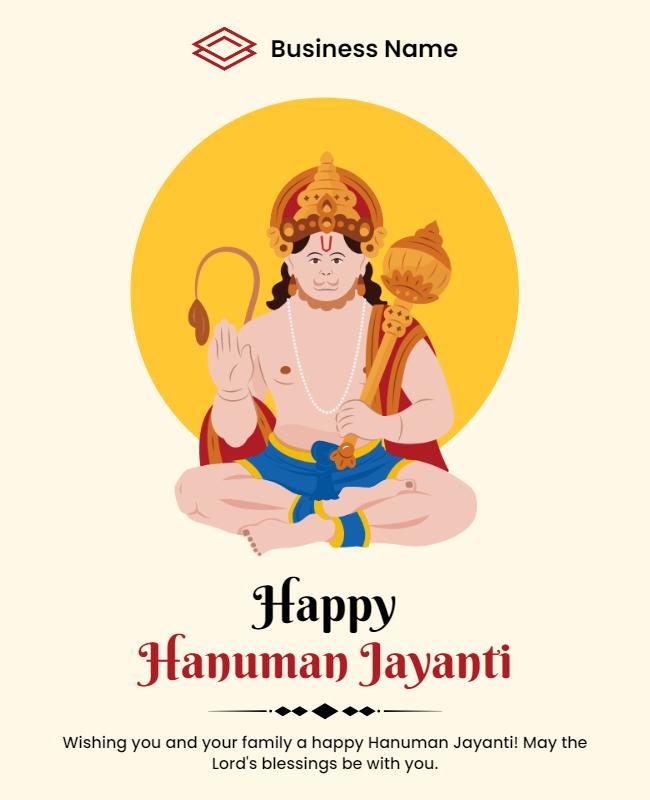 Happy Hanuman Jayanti Celebration Flyer Template