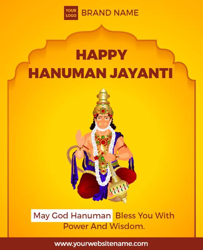 Happy Hanuman Jayanti Celebration Flyer Template