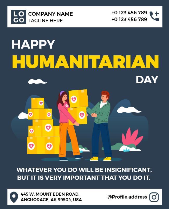 Happy Humanitarian Day Celebration Flyer Template