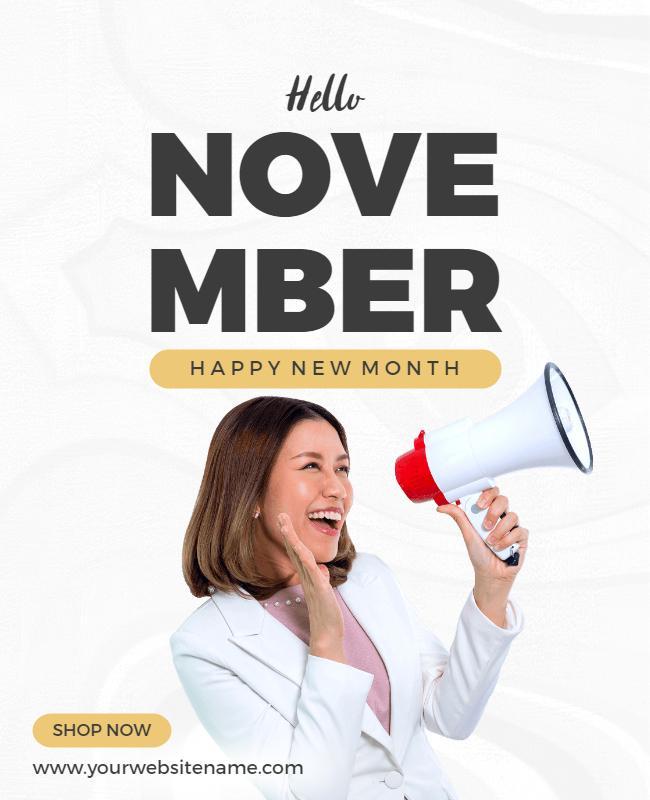 Happy New Month November Celebration Flyer Template