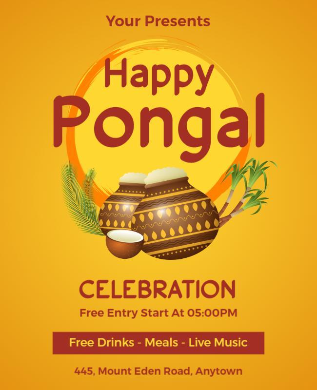 Happy Pongal Celebration Poster Template