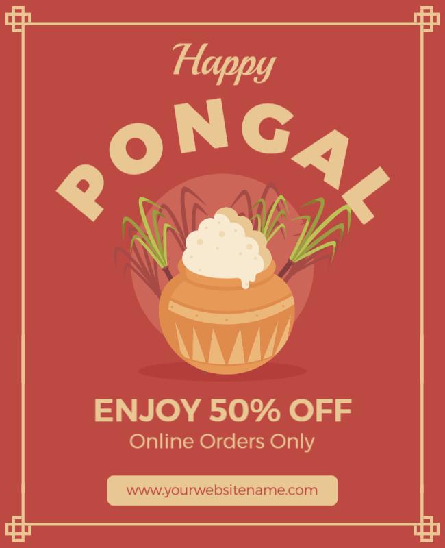 Happy Pongal Sale Poster Template