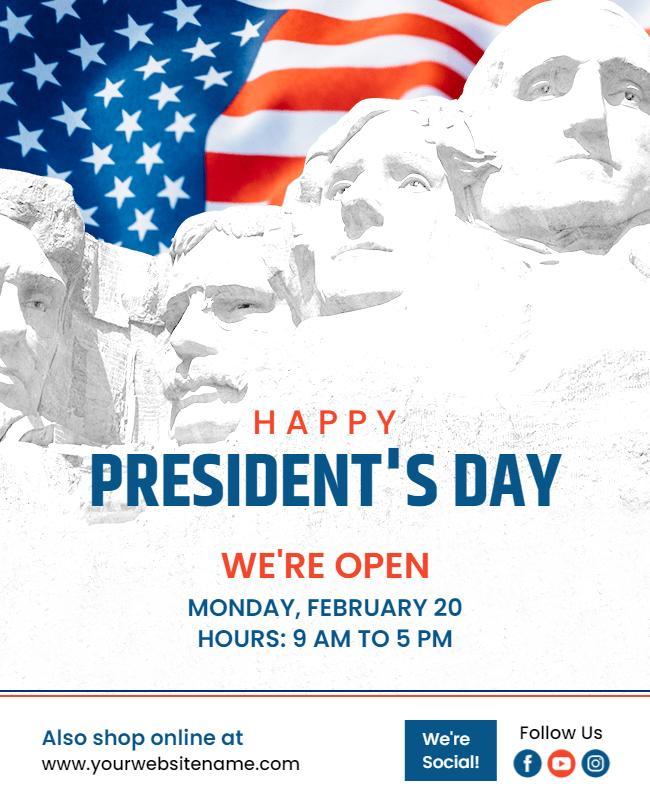 Happy Presidents Day Celebration Flyer Template