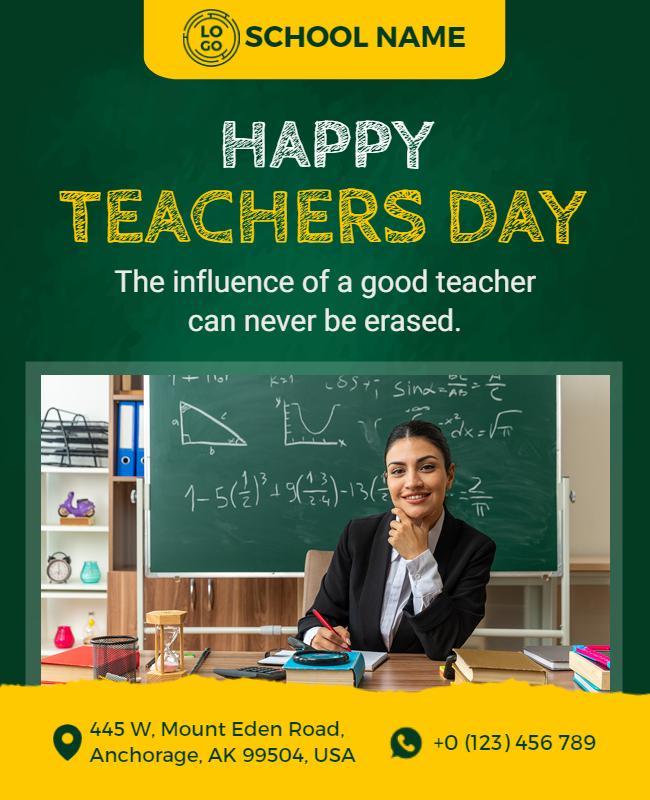 Happy Teachers Day Celebration Flyer Template