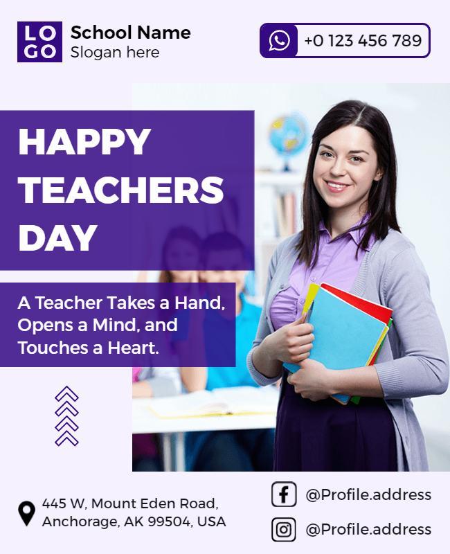 Happy Teachers Day Celebration Flyer Template