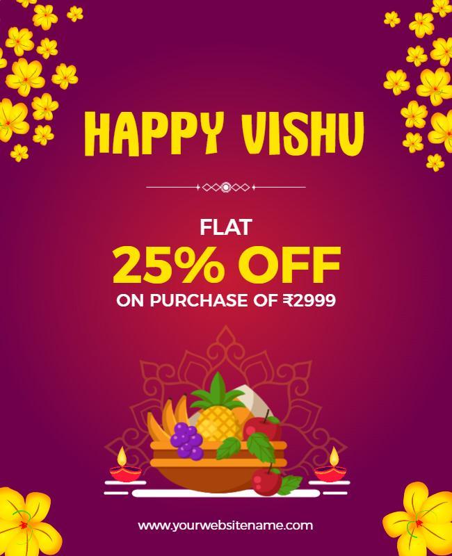 Happy Vishu Festival Discount Flyer Template