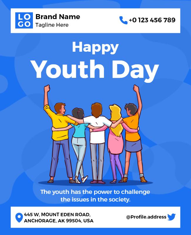 Happy Youth Day Celebration Flyer Template