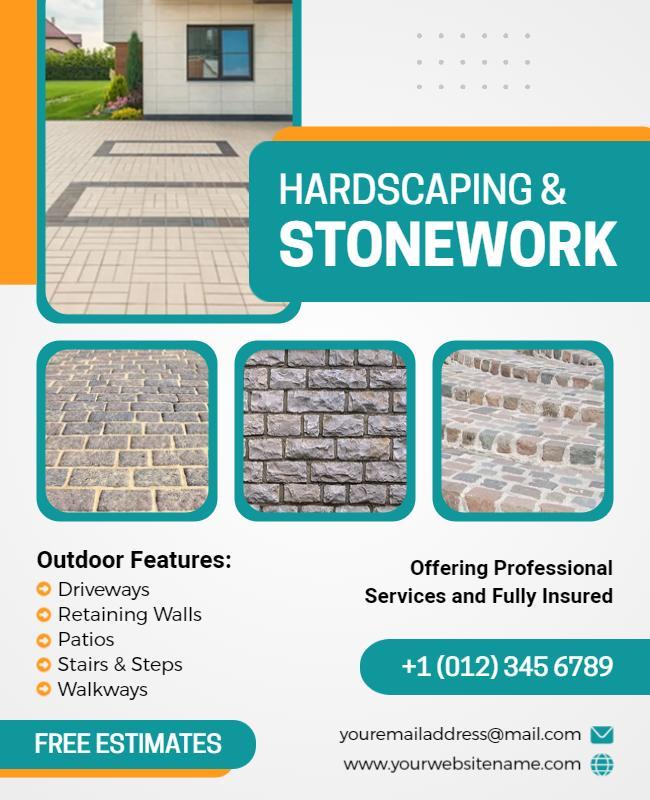 Hardscaping and Stonework Services Flyer Template