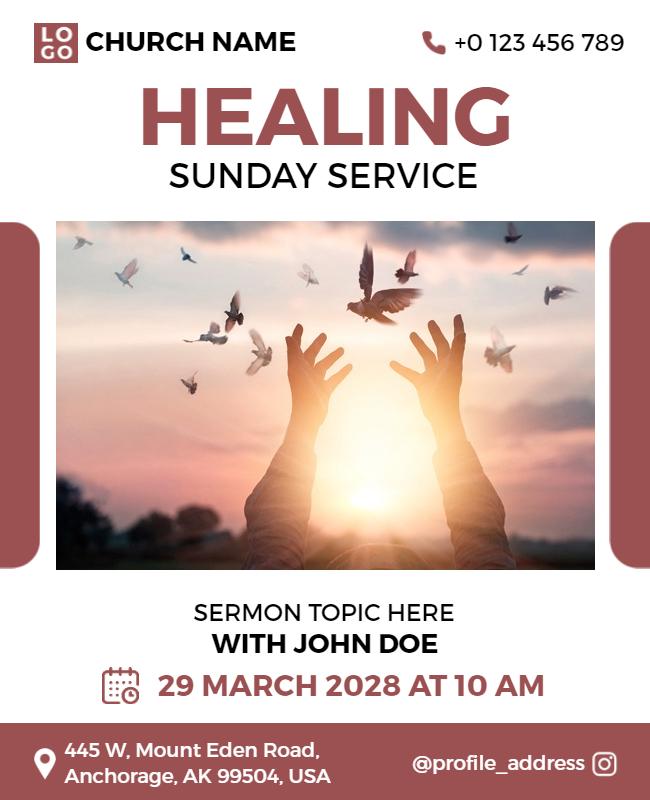 Healing Sunday Worship Service Flyer Template