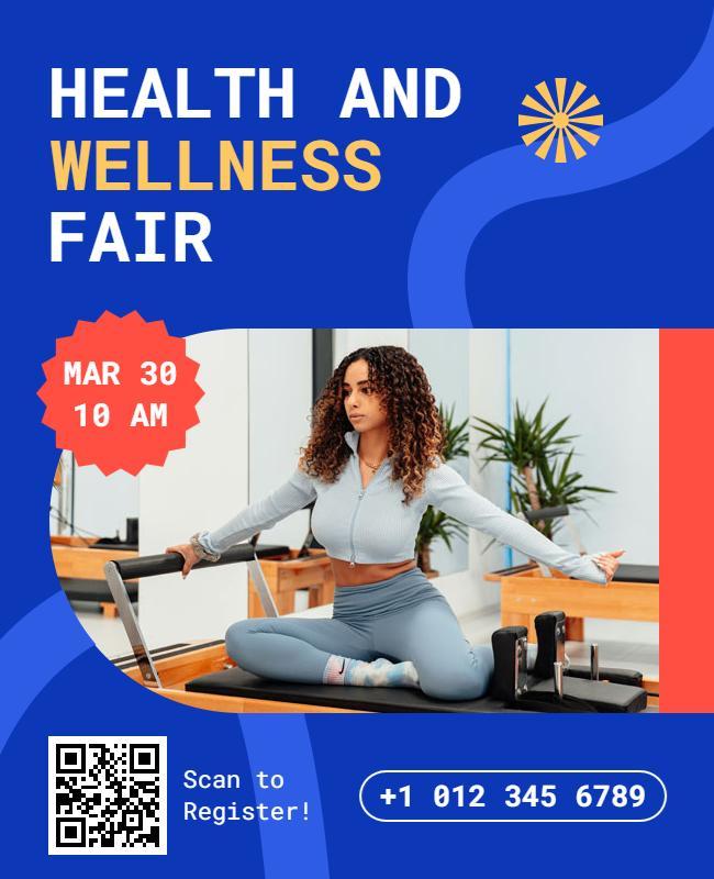 Health and Wellness Fair Invitation Flyers Template