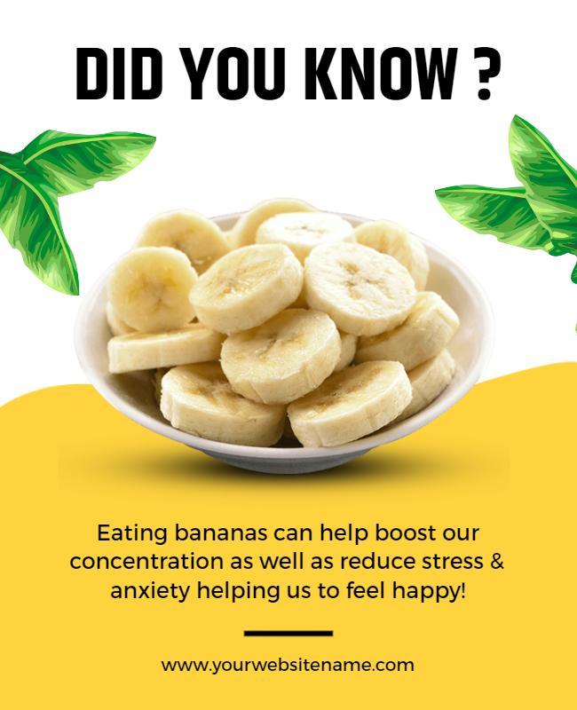 Health Benefits Of Bananas Information Flyer Template