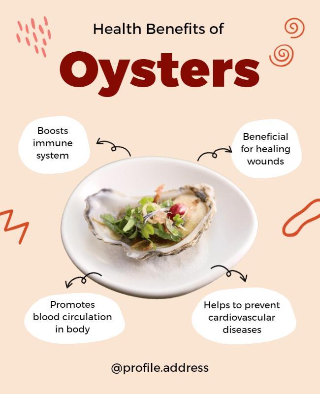 Health Benefits Of Oysters Informational Flyer Template