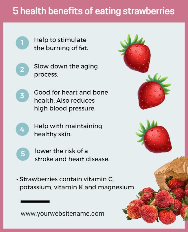 Health Benefits Of Strawberries Flyer Template