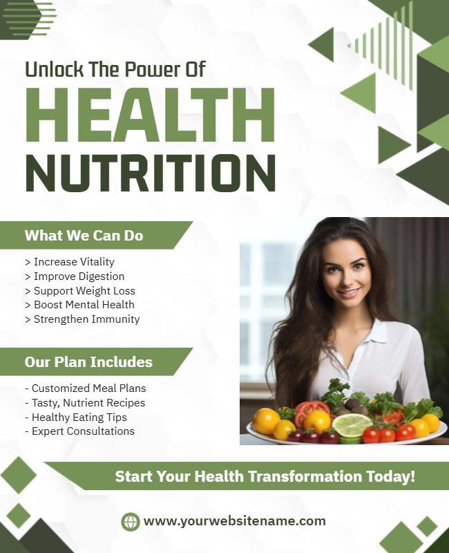 Health Nutrition Wellness Program Flyer Template