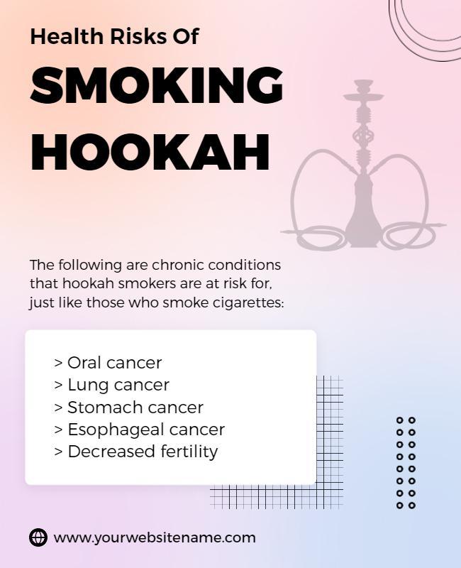 Health Risks Of Smoking Hookah Awareness Flyer Template