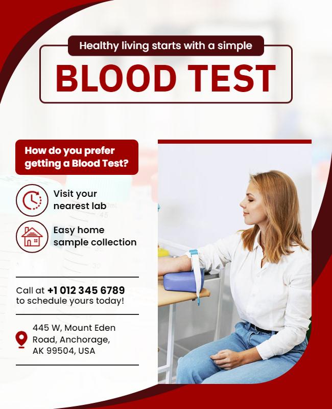 Health Screening Blood Test Promotion Flyer Template