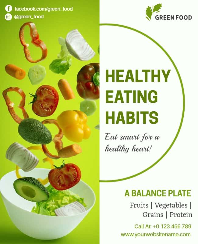 Healthy Eating Habits Nutrition Flyer Template