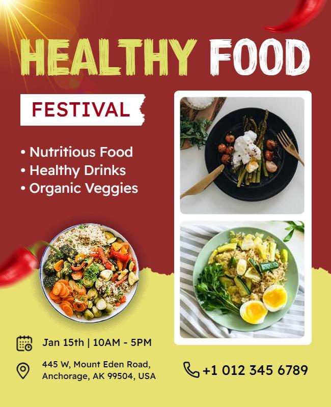 Healthy Food Festival Promotional Flyer Template