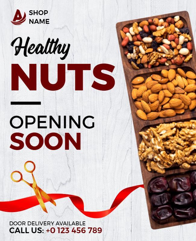 Healthy Nuts Opening Soon Flyer Template