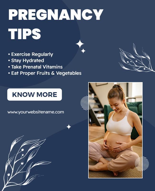 Healthy Pregnancy Tips and Advice Flyer Template