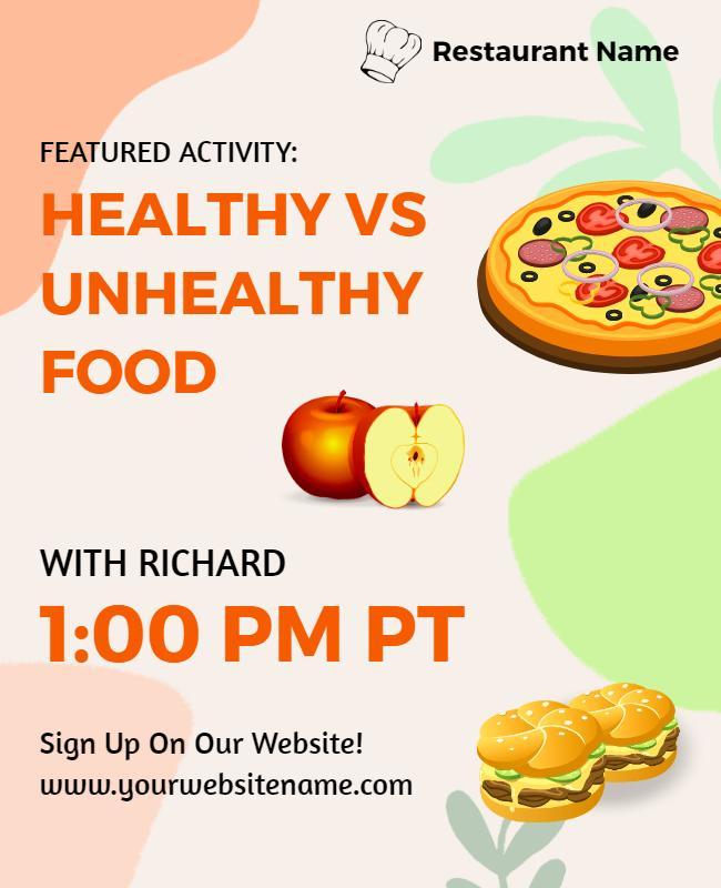 Healthy Vs Unhealthy Food Debate Flyer Template