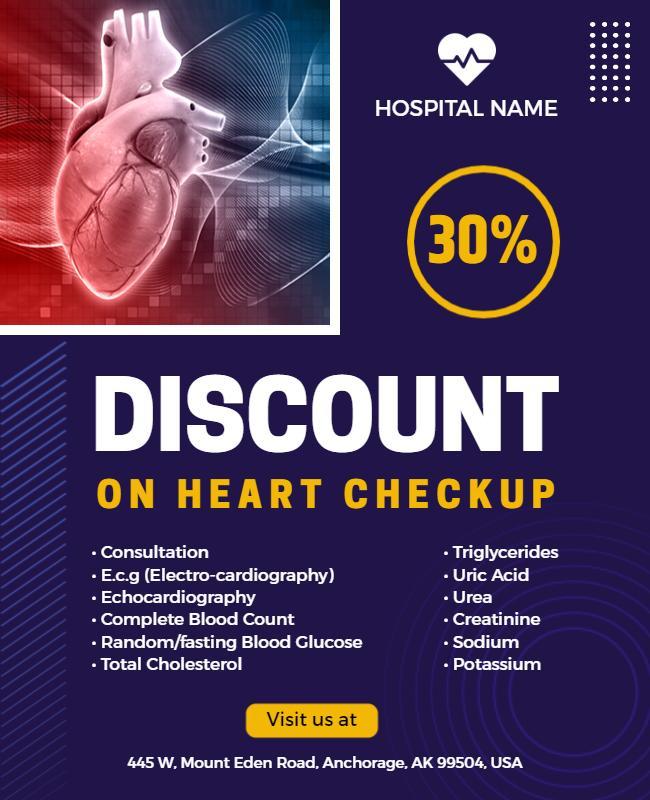 Heart Checkup Discount Promotional Flyer Template