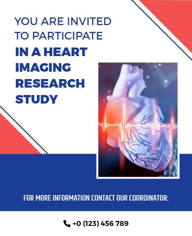 Heart Imaging Research Study Invitation Flyer Template