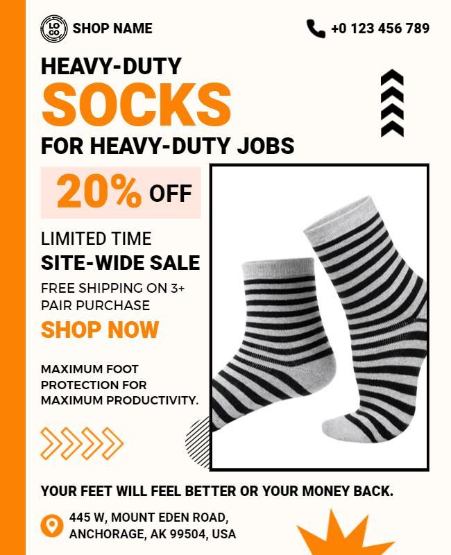 Heavy Duty Socks Sale Promotional Flyer Template