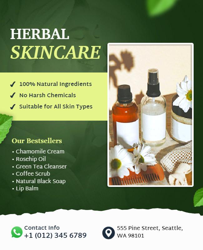 Herbal Skincare Products Promotional Flyer Template