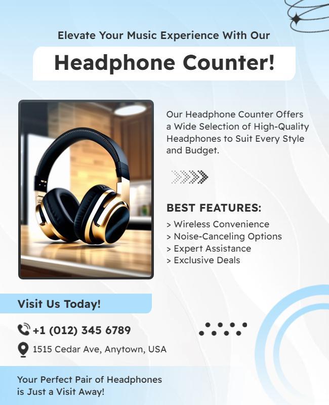 High Quality Headphone Promotion Flyer Template