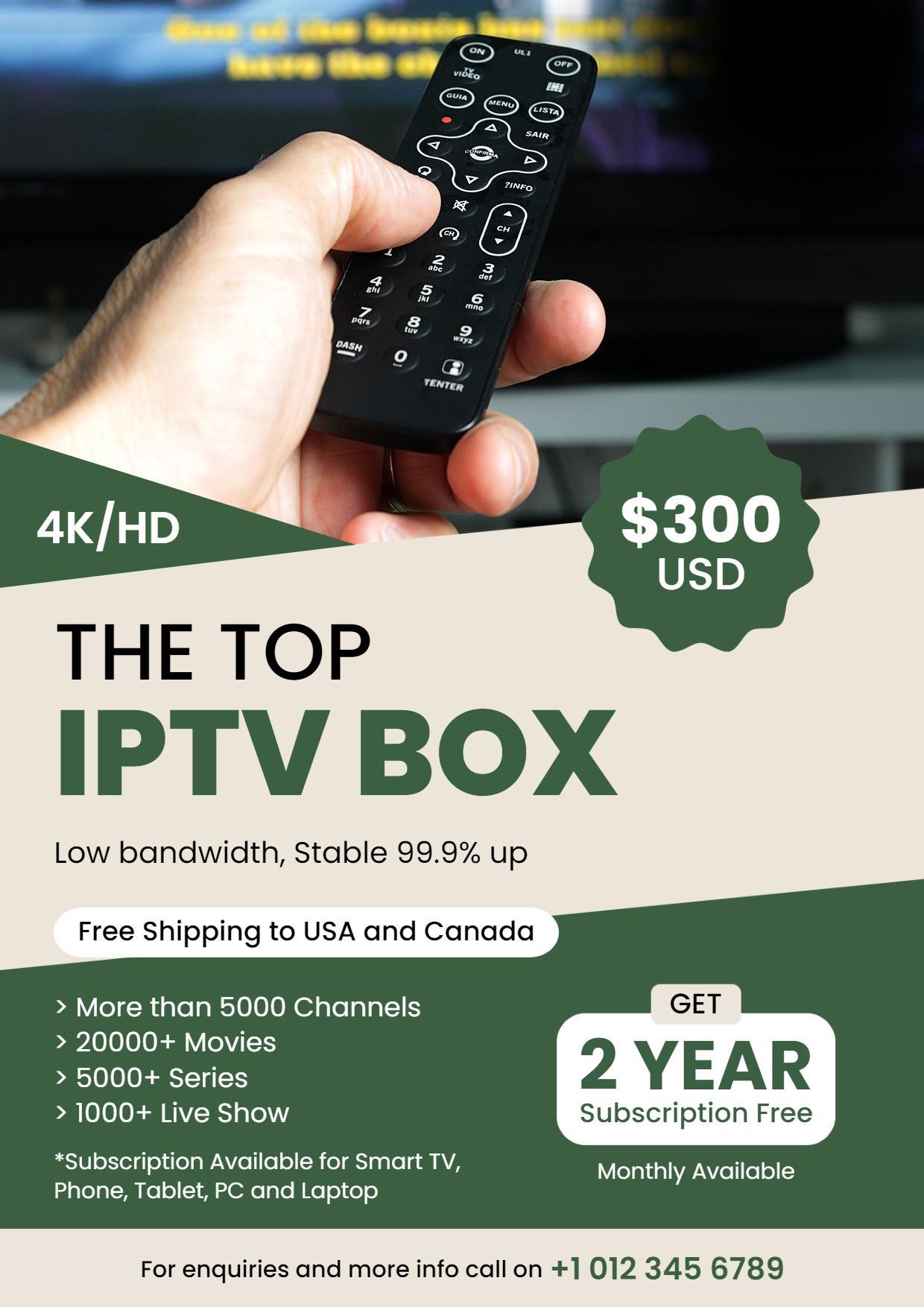 High Quality Iptv Box Subscription A4 Flyer Template