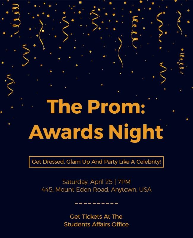 High School Prom Awards Night Flyer Template