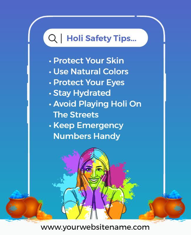 Holi Safety Tips Informational Flyer Template