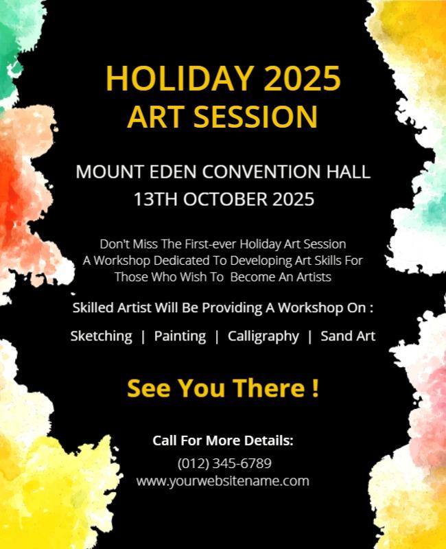 Holiday Art Session Workshop Flyer Template