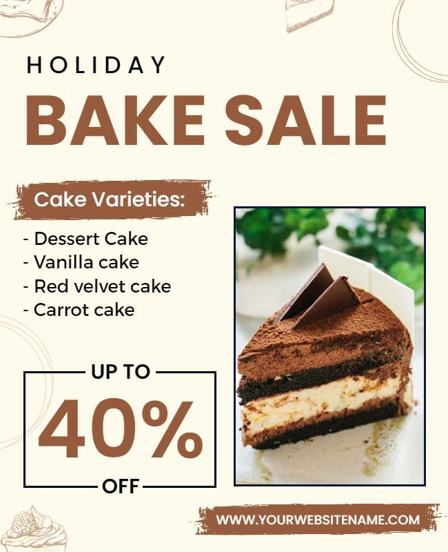 Holiday Dessert Cake Sale Flyer Template