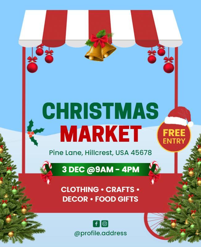 Holiday Season Christmas Market Event Flyer Template