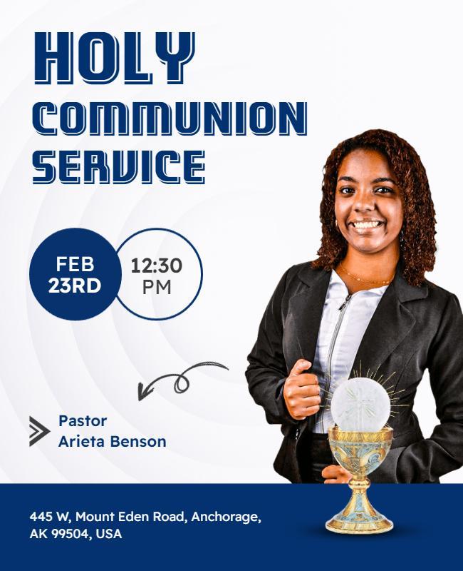 Holy Communion Service Church Event Flyer Template